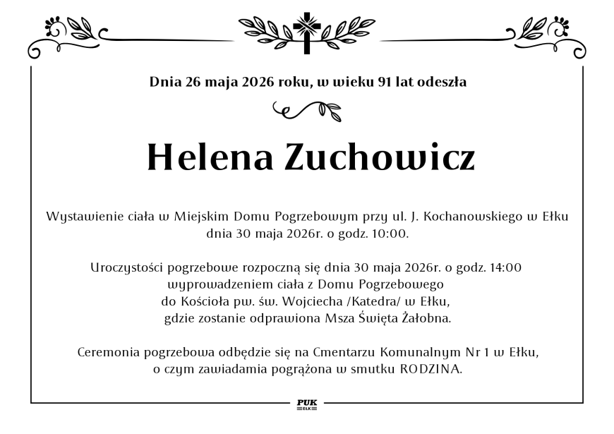 Helena Zuchowicz - nekrolog